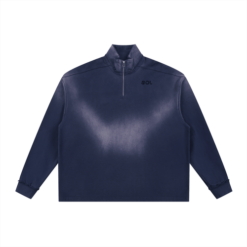 SOL Sun Fade Raw Edge Quarter-Zip Sweatshirt — view 4