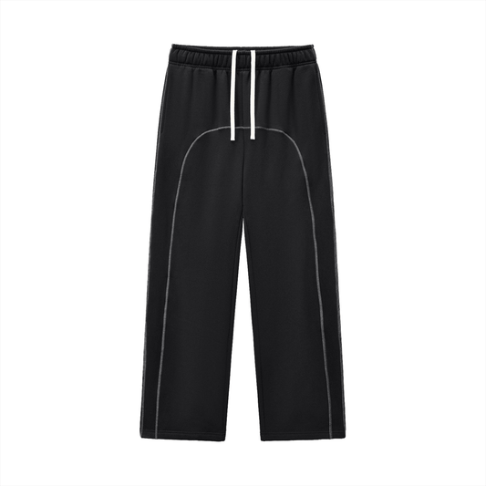 SOL Contrast-Stitched Fleece Sweatpants — front view