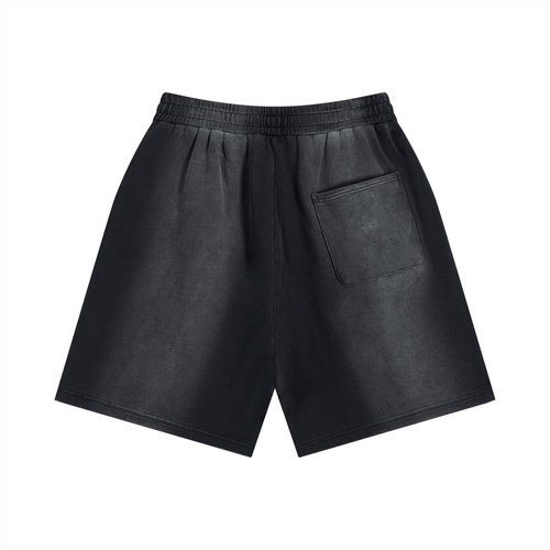 SOL Sun Fade Distressed Shorts — faded cotton streetwear shorts detail