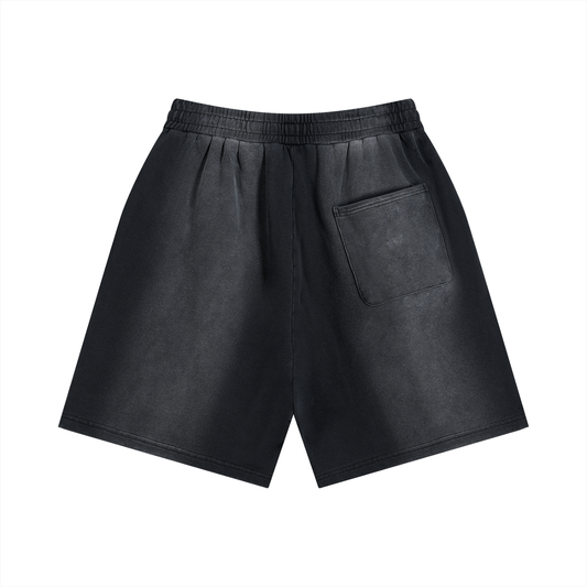 SOL Sun Fade Distressed Shorts — faded cotton streetwear shorts detail