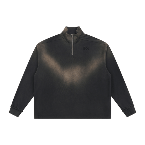 SOL Sun Fade Raw Edge Quarter-Zip Sweatshirt — view 8