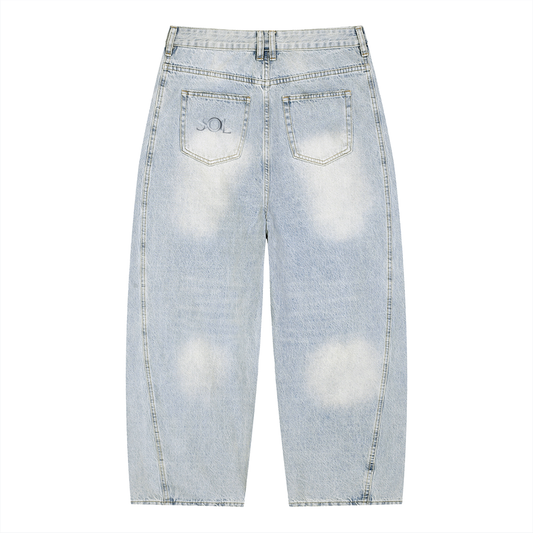 SOL Men's Vintage Wash Sunfade Barrel Leg Jeans — view 3