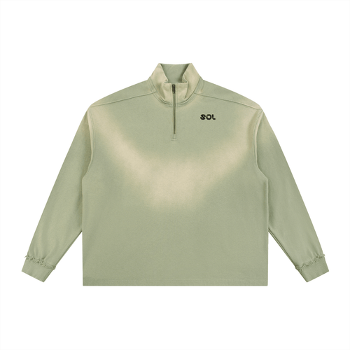 SOL Sun Fade Raw Edge Quarter-Zip Sweatshirt — view 2