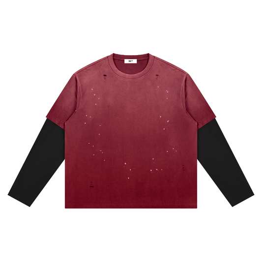 SOL Unisex Vintage Wash Distressed Layer T-Shirt — detail view