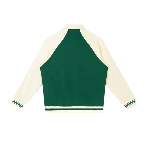 SOL Contrast Raglan Sleeve Baseball Jacket — back view