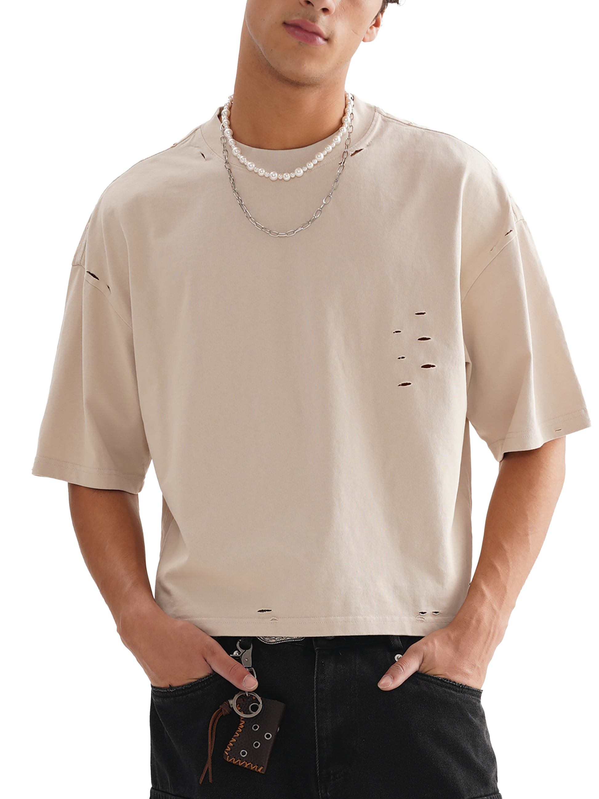 SOL Classic Frayed Boxy Tee — heavyweight frayed-hem tee