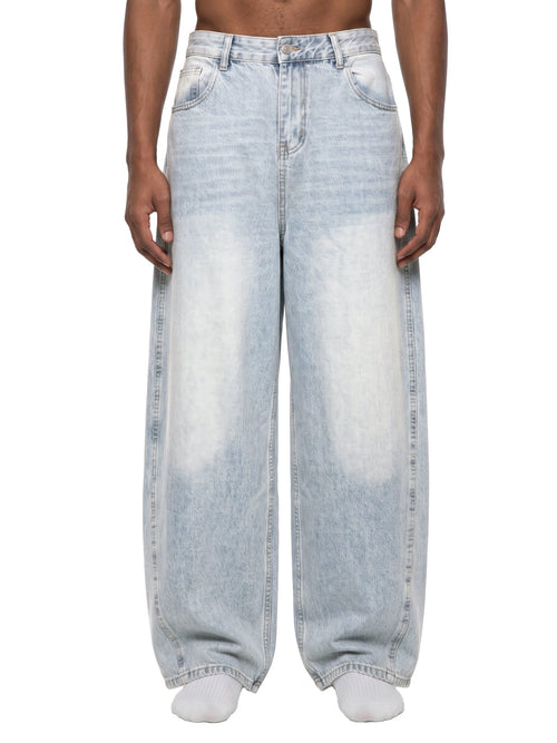 SOL Men's Vintage Wash Sunfade Barrel Leg Jeans — view 4