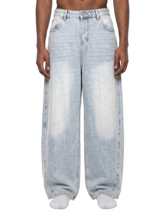 SOL Men's Vintage Wash Sunfade Barrel Leg Jeans — view 4
