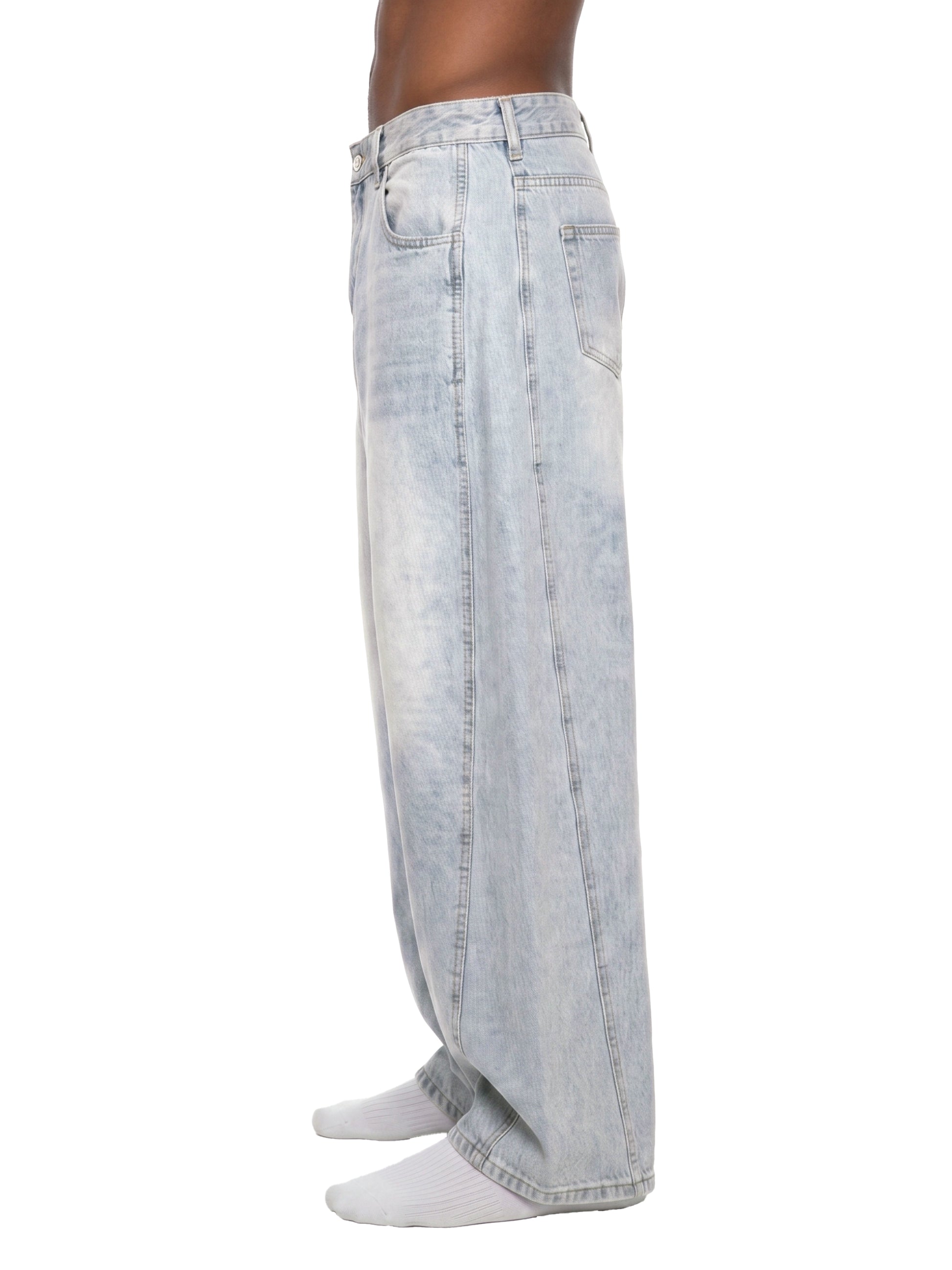 SOL Men's Vintage Wash Sunfade Barrel Leg Jeans — view 5