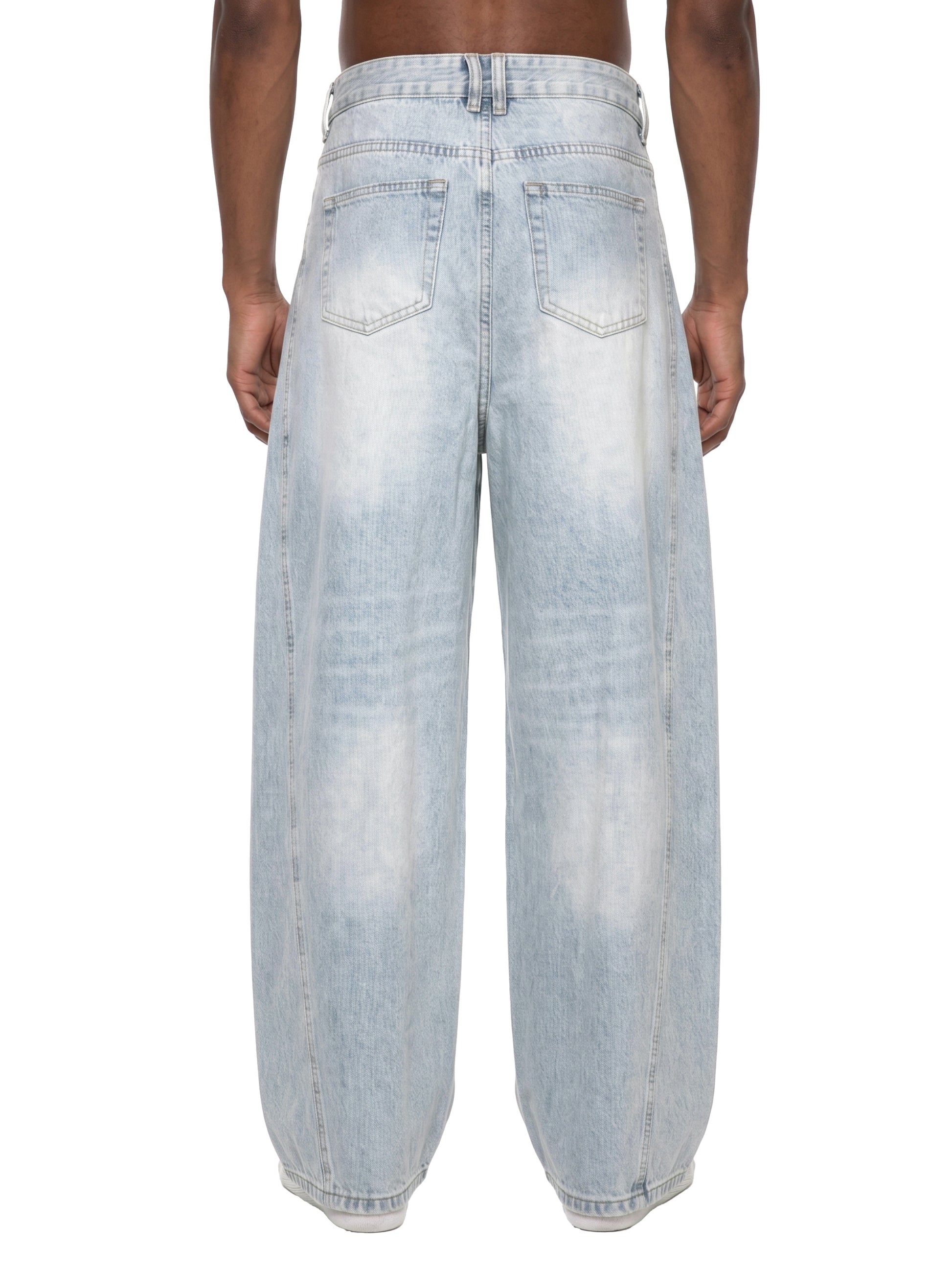 SOL Men's Vintage Wash Sunfade Barrel Leg Jeans — view 6