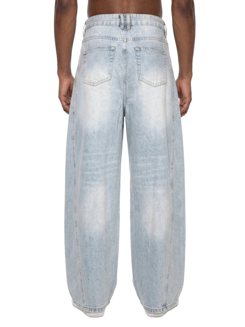 SOL Men's Vintage Wash Sunfade Barrel Leg Jeans — view 6