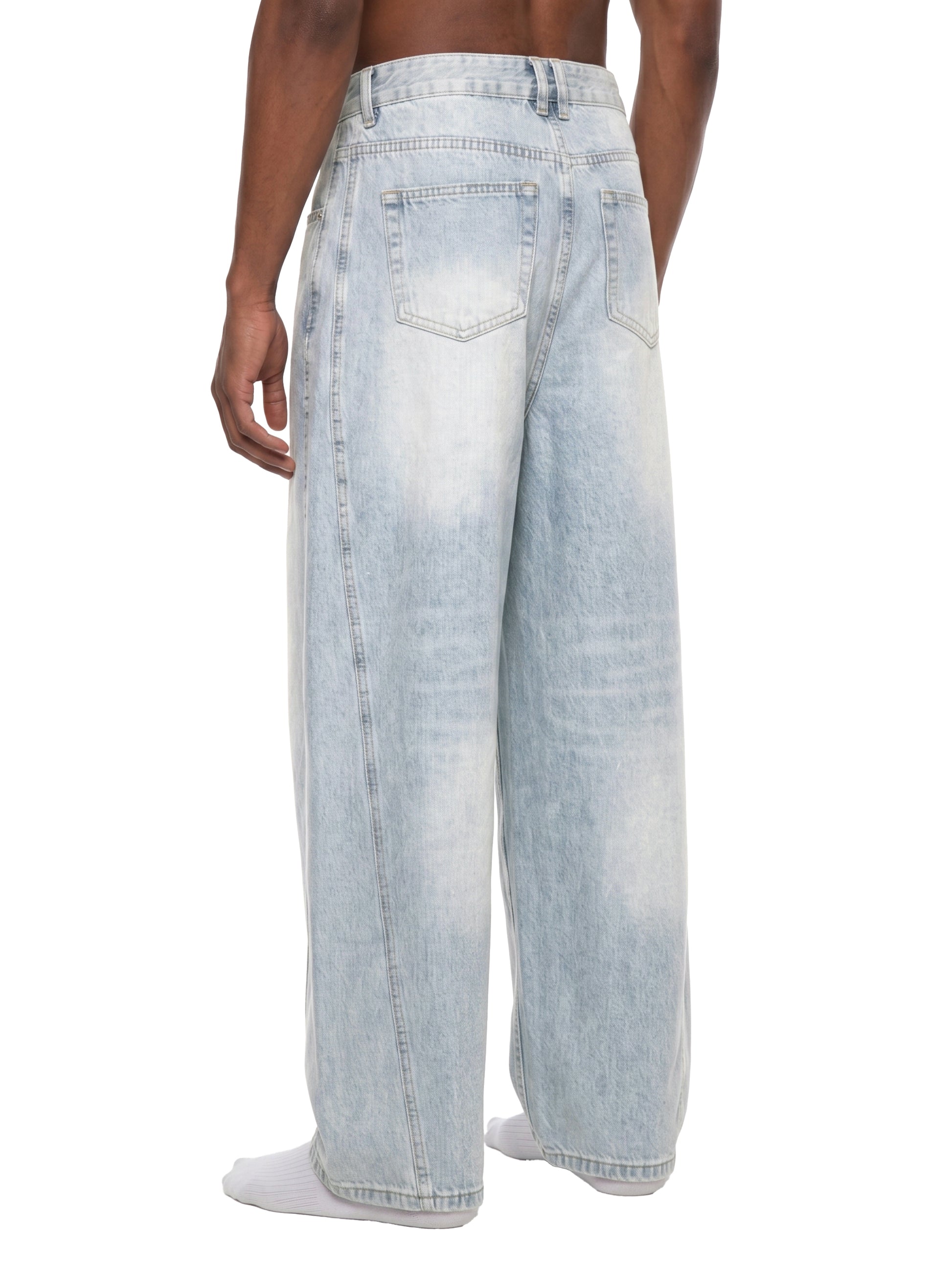 SOL Men's Vintage Wash Sunfade Barrel Leg Jeans — view 7