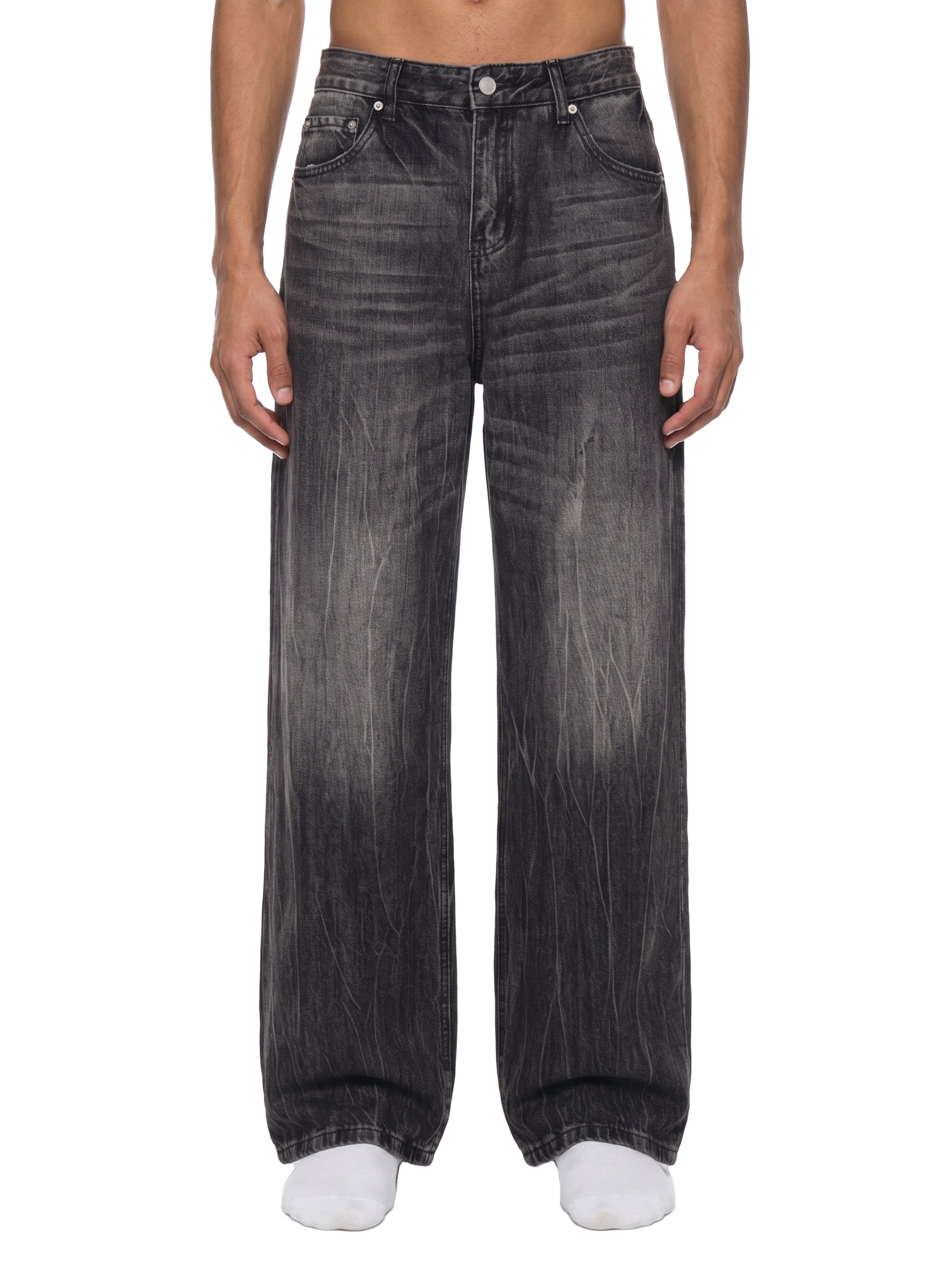 SOL Men's Vintage Wash Wide Leg Jeans — view 4