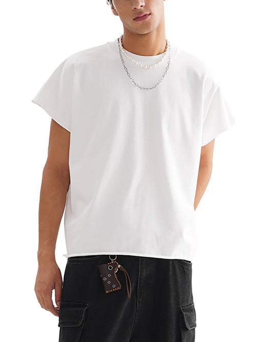 SOL Raw Edge Boxy Non-Shrink T-Shirt — raw-hem boxy cotton tee