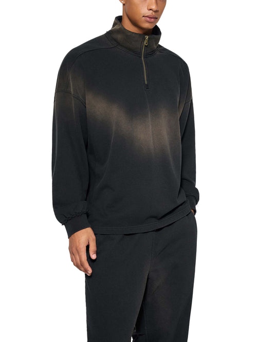 SOL Sun Fade Raw Edge Quarter-Zip Sweatshirt — view 10