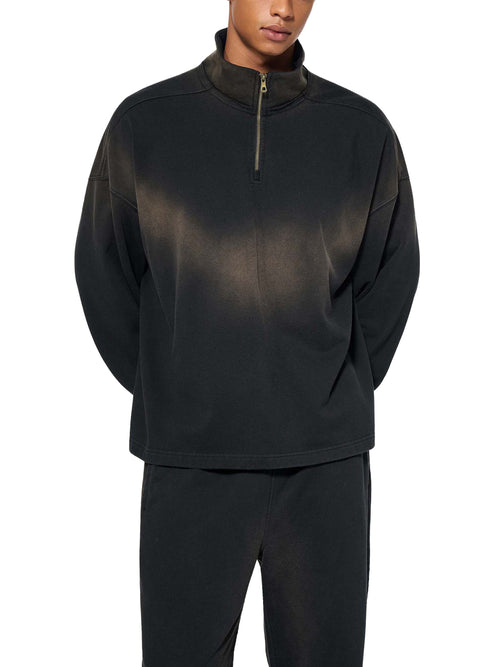 SOL Sun Fade Raw Edge Quarter-Zip Sweatshirt — view 12