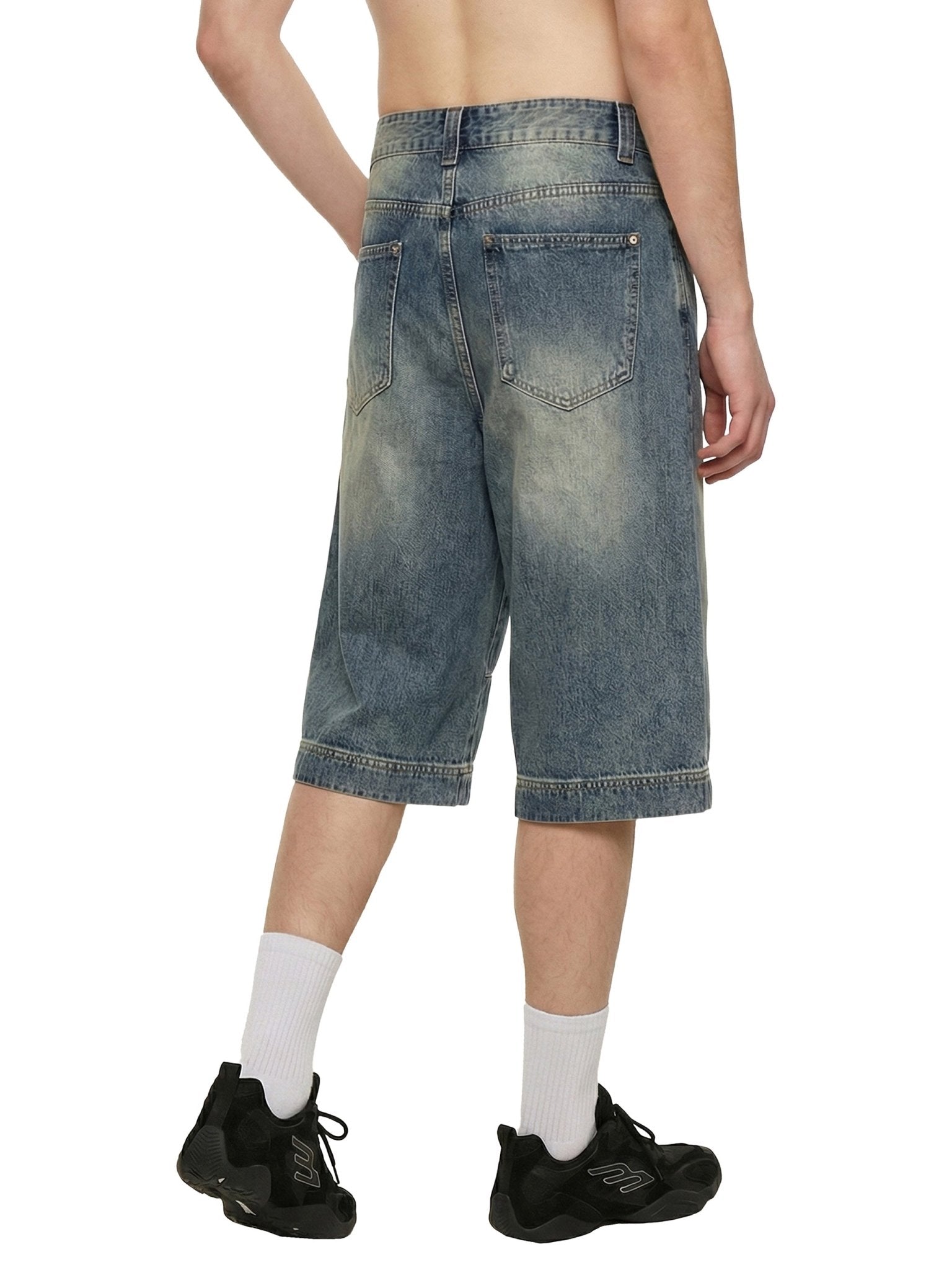 SOL Vintage Wash Baggy Denim Shorts — view 4