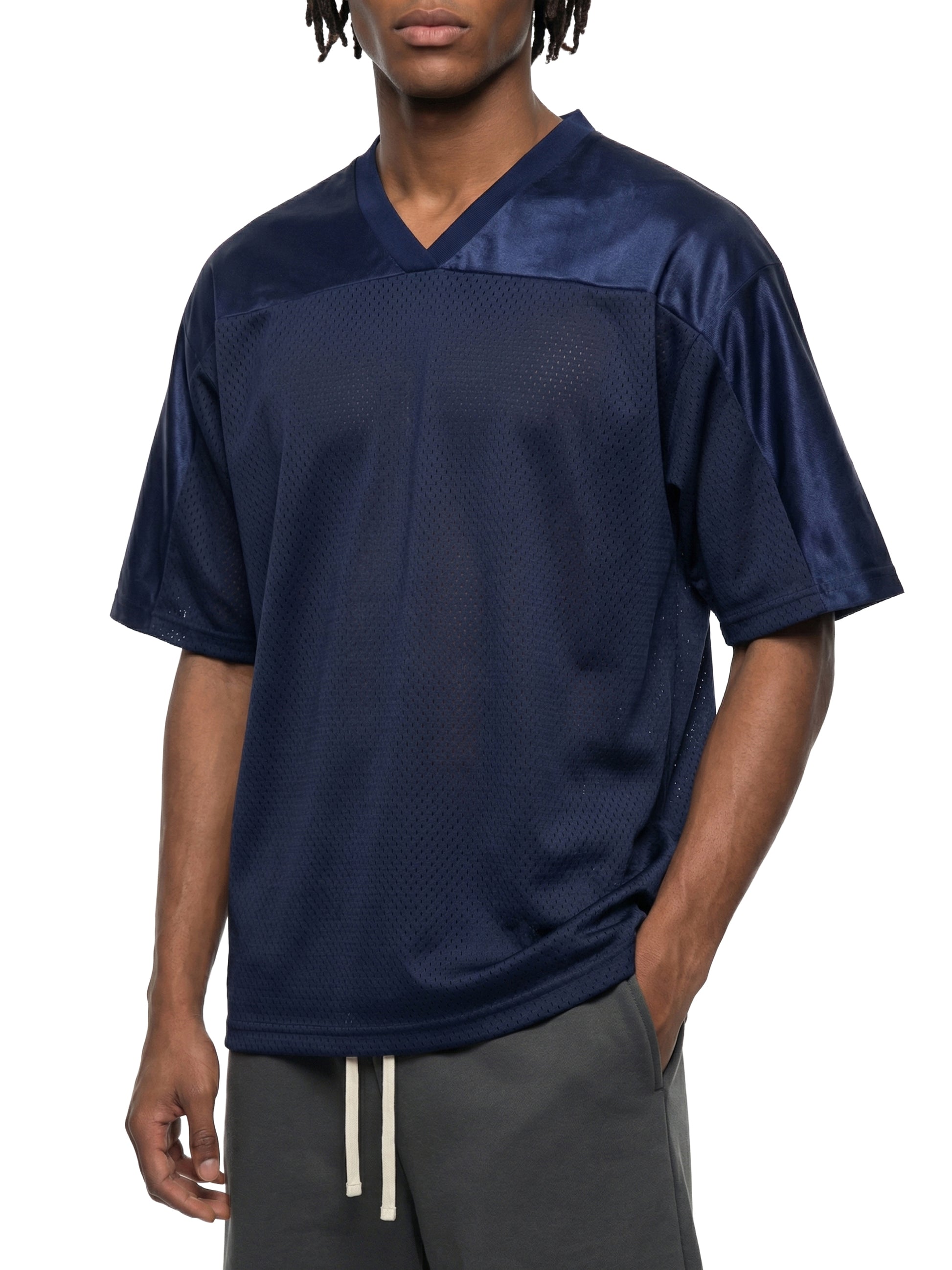 SOL Oversized Mesh V-Neck Soccer Jersey — oversized street football jersey
