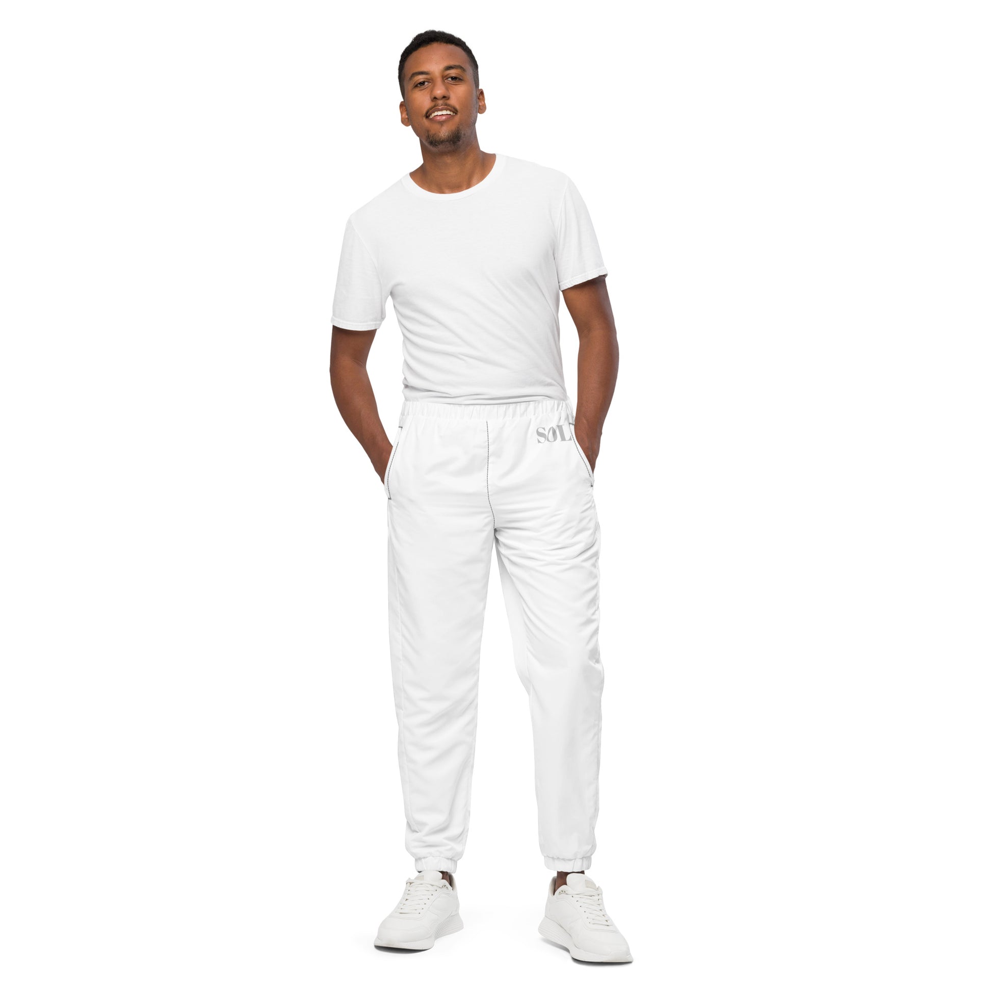 SOL Unisex Track Pants in Black — front view
