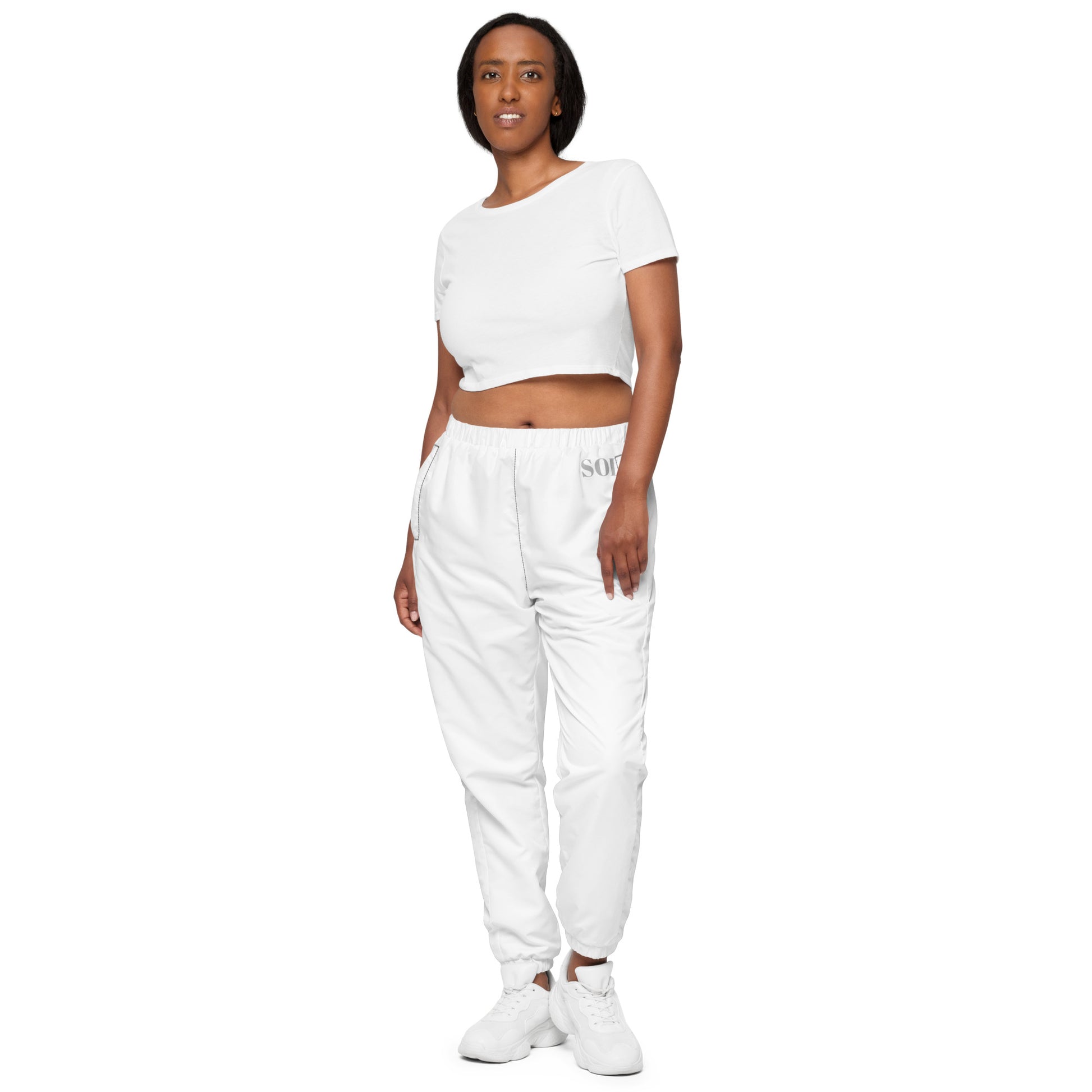 SOL Unisex Track Pants in Black — front detail