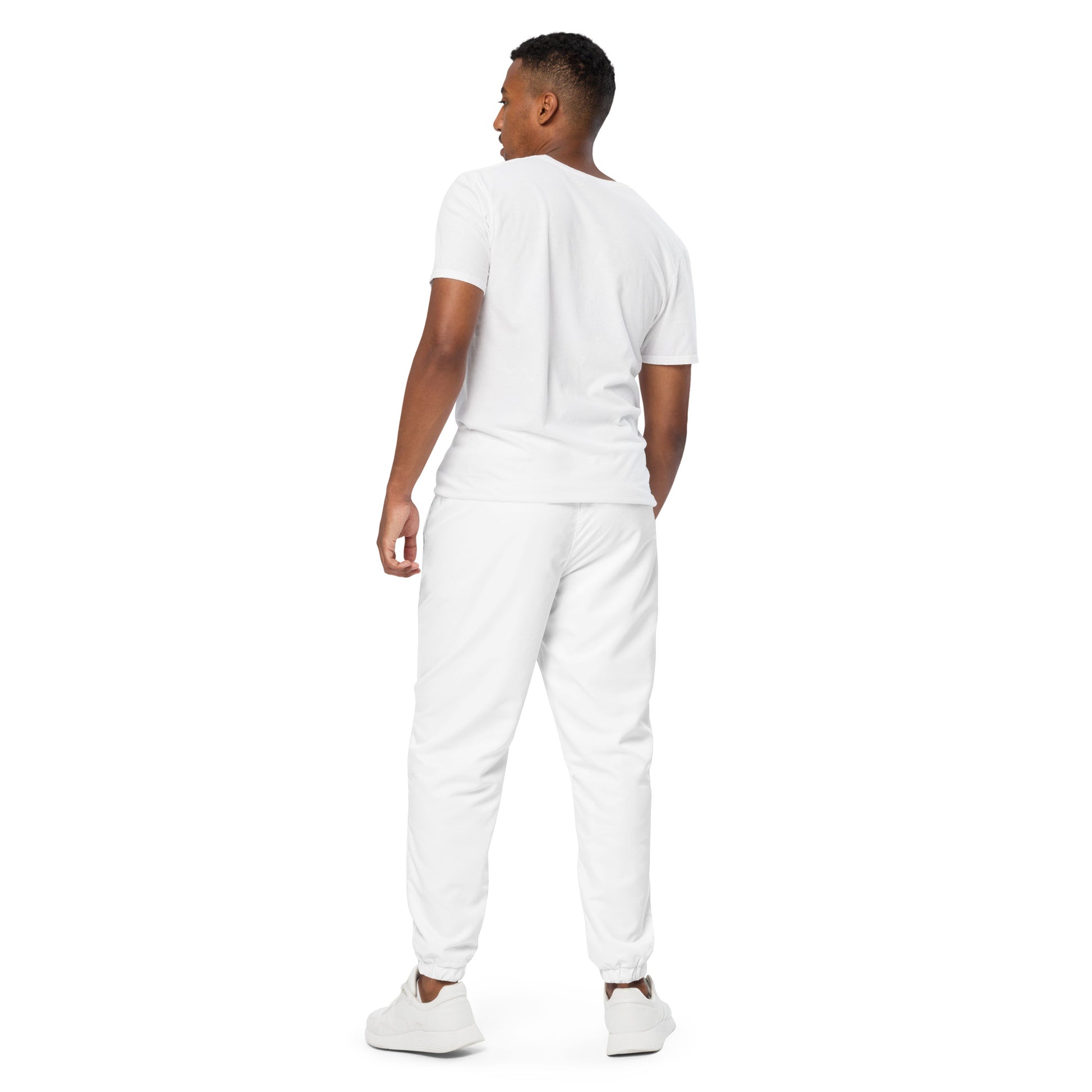SOL Unisex Track Pants in White — back view