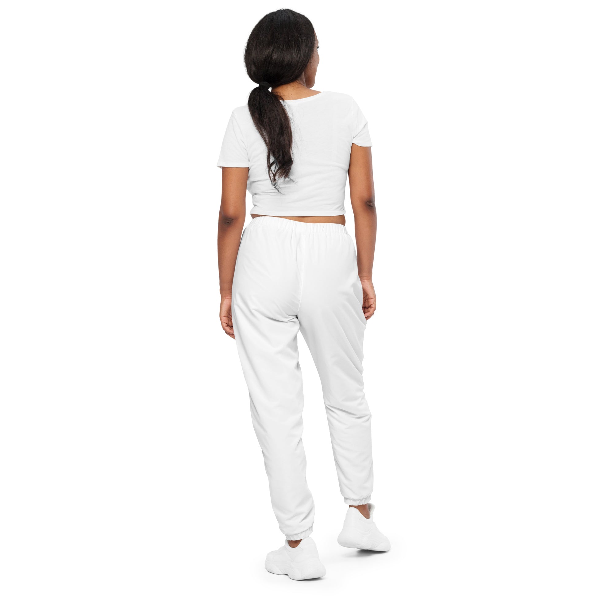 SOL Unisex Track Pants in White — back detail