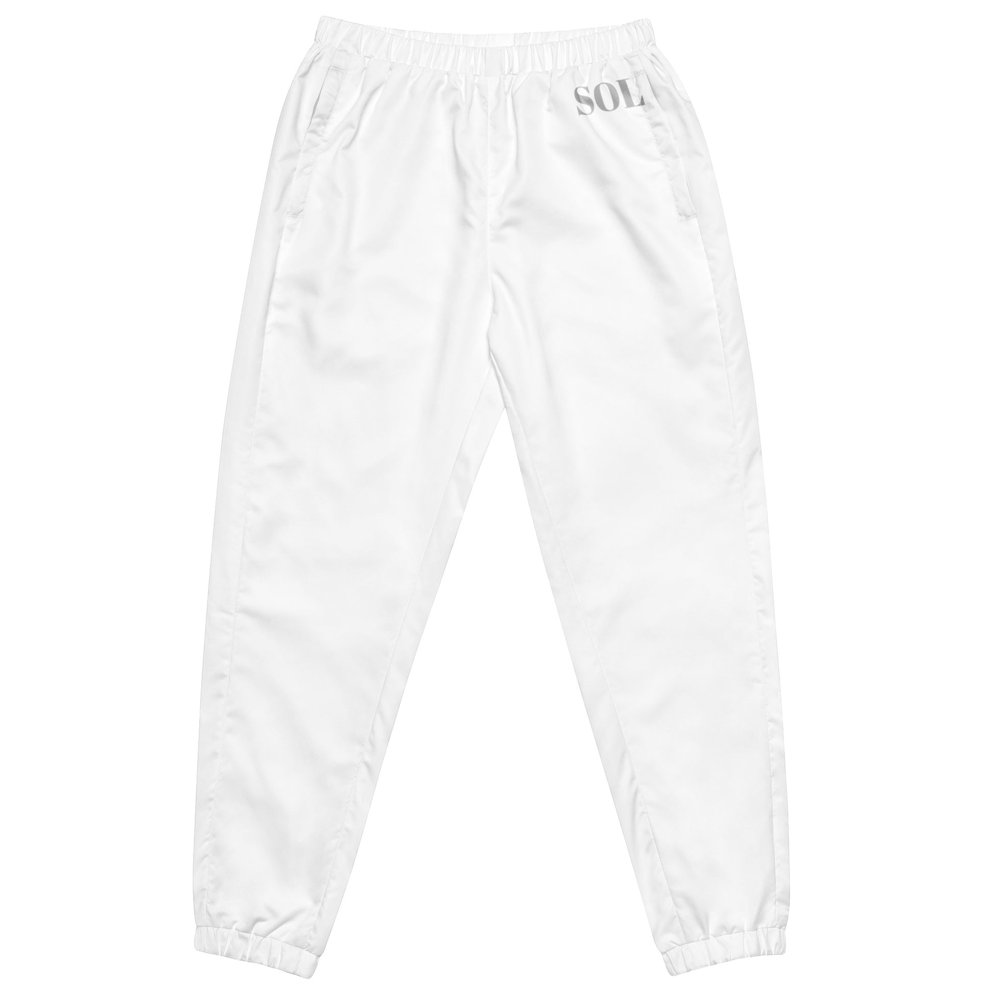 SOL Unisex Track Pants in White — front view