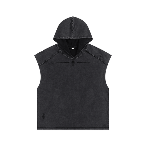 SOL Snow Washed Boxy Hooded Tank Top — view 2