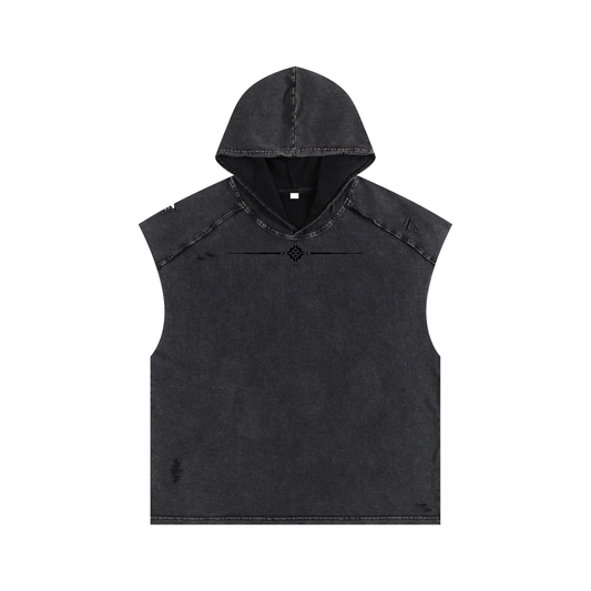 SOL Snow Washed Boxy Hooded Tank Top — view 2