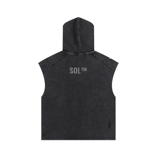 SOL Snow Washed Boxy Hooded Tank Top — view 3