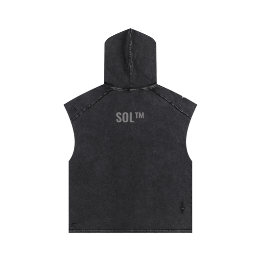 SOL Snow Washed Boxy Hooded Tank Top — view 3