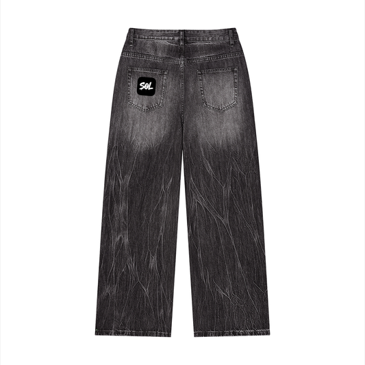 SOL Men's Vintage Wash Wide Leg Jeans — view 3