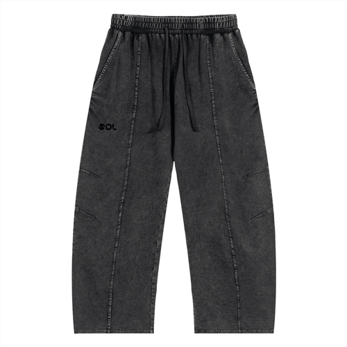 SOL Snow Wash Drawstring Cotton Pants — relaxed snow-washed pants