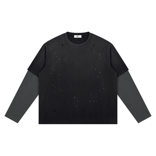 SOL Unisex Vintage Wash Distressed Layer T-Shirt — front view