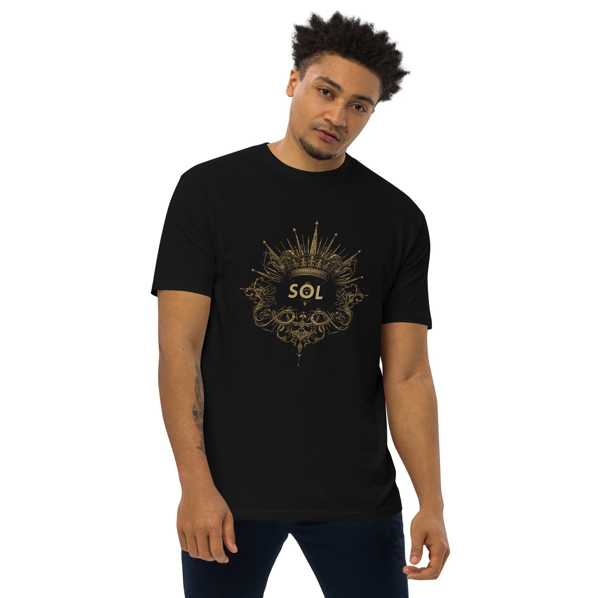 SOL Men's Premium Heavyweight Tee in Black — front view