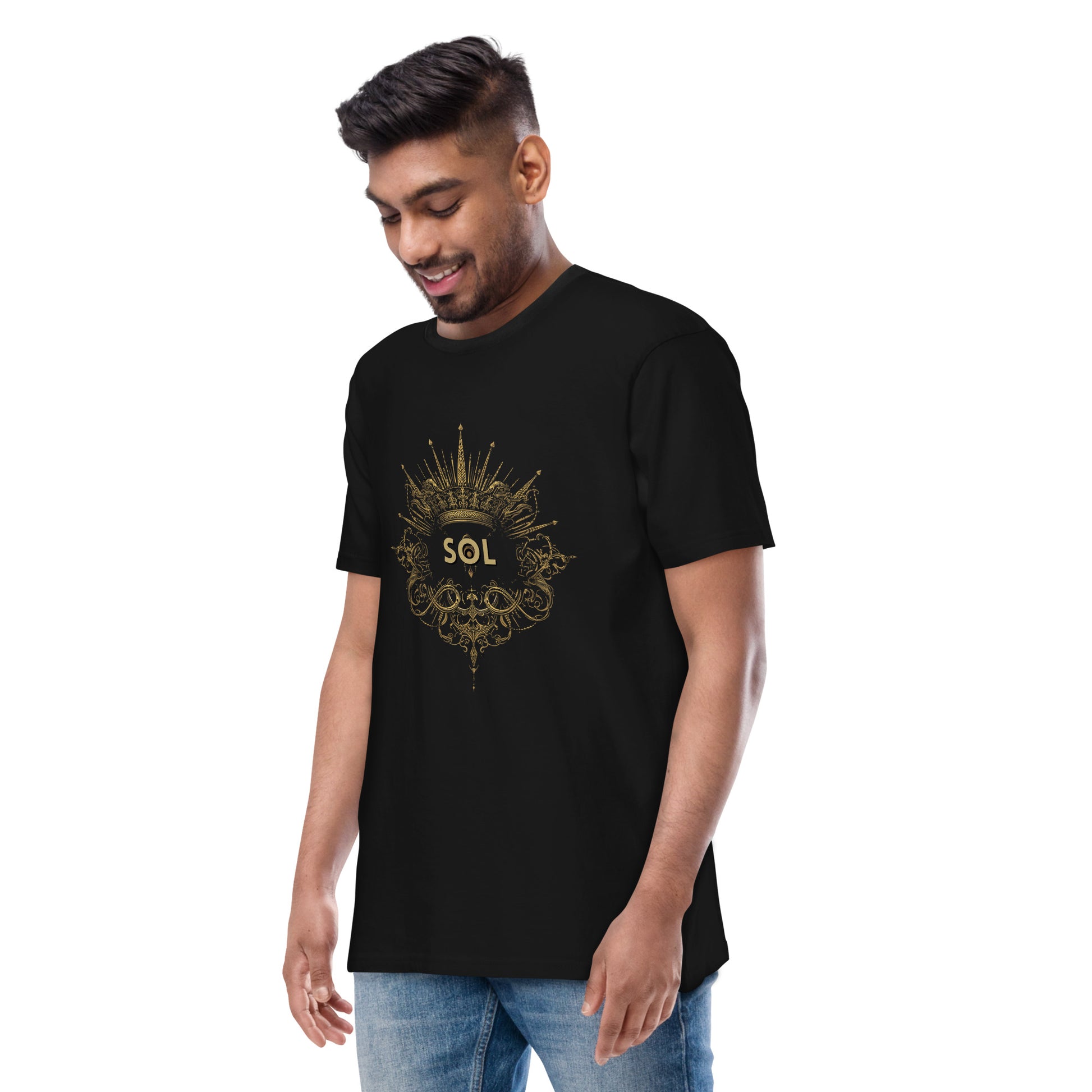 SOL Men's Premium Heavyweight Tee in Black — front view