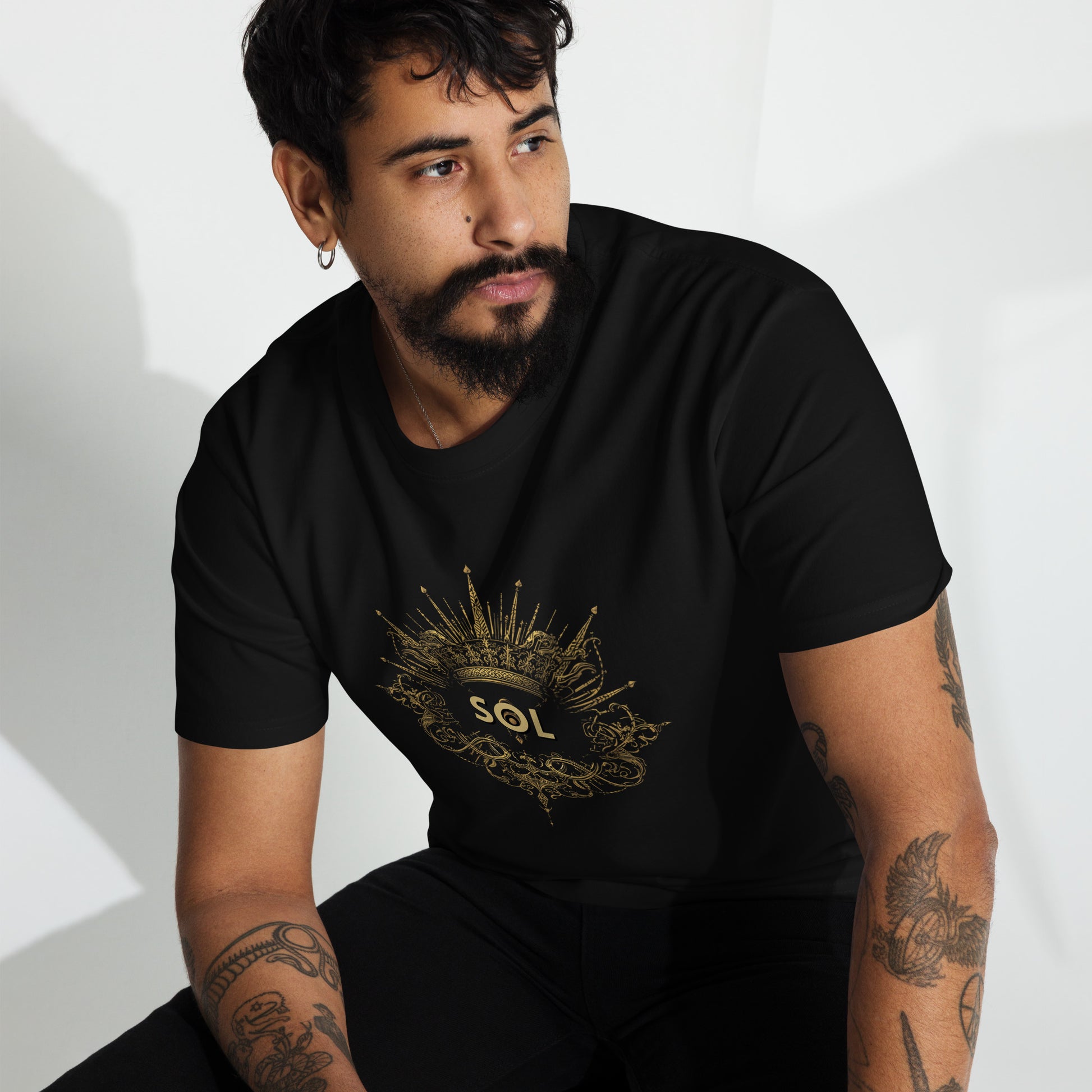 SOL Men's Premium Heavyweight Tee in Black — front view