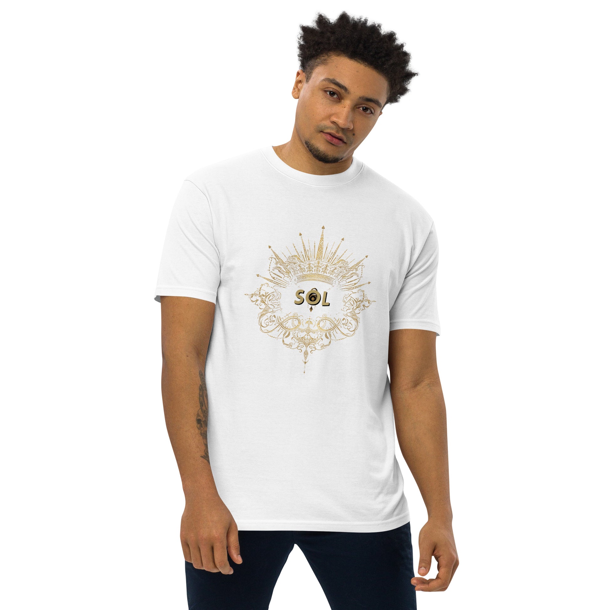 SOL Men's Premium Heavyweight Tee in White — front view