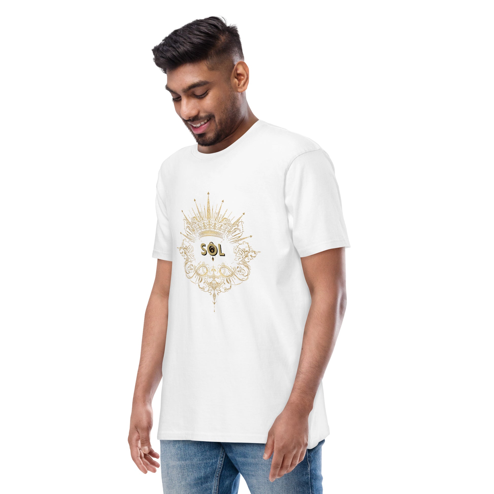 SOL Men's Premium Heavyweight Tee in White — front view