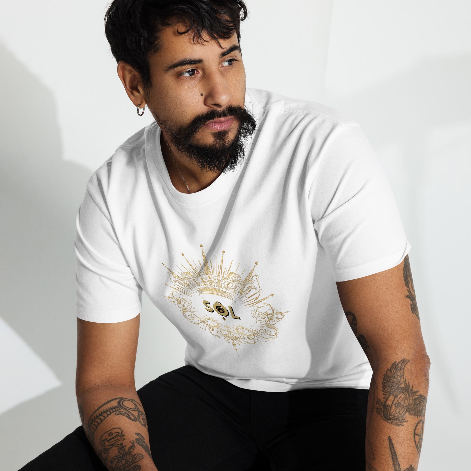 SOL Men's Premium Heavyweight Tee in White — front view