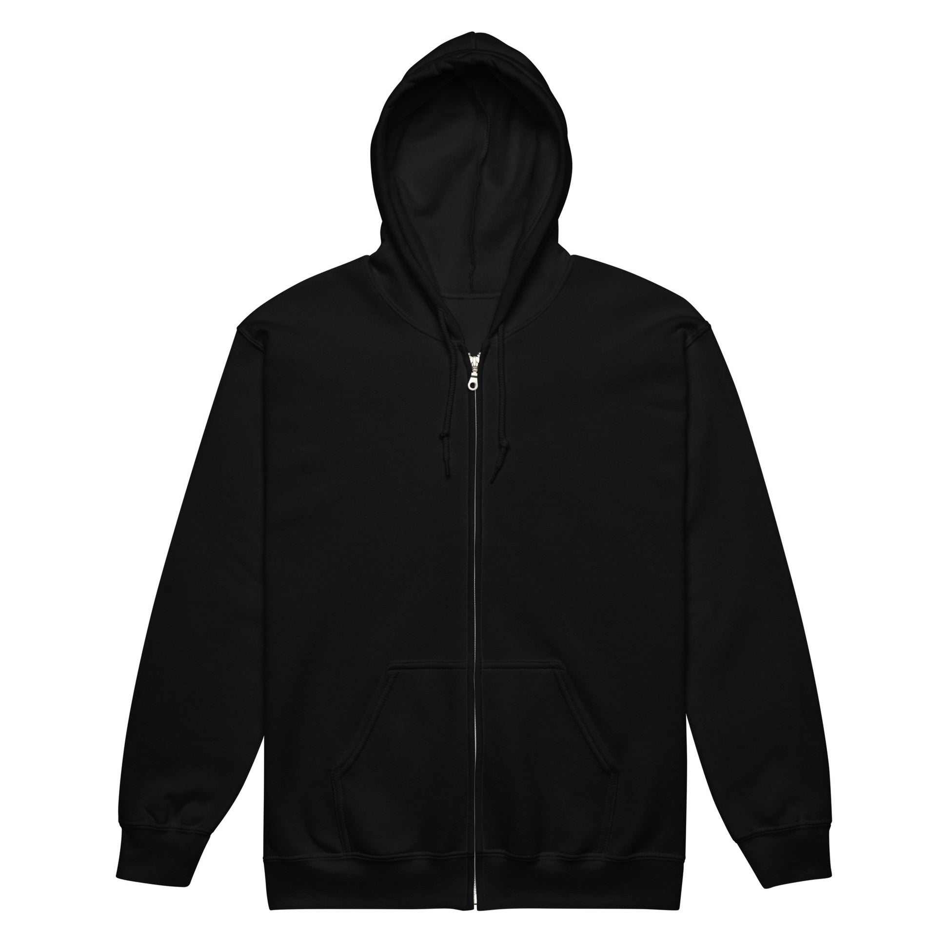 SOL Unisex Heavy Blend Zip Hoodie in Black — front detail