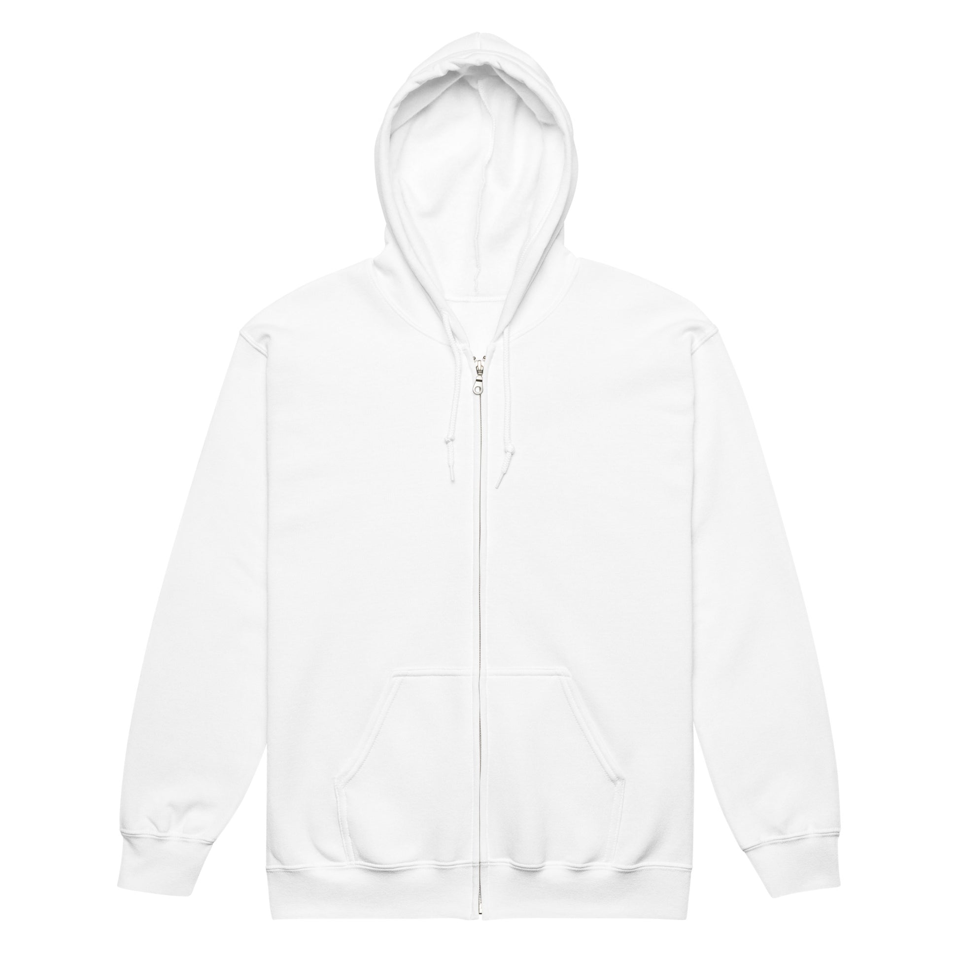 SOL Unisex Heavy Blend Zip Hoodie in White — front detail