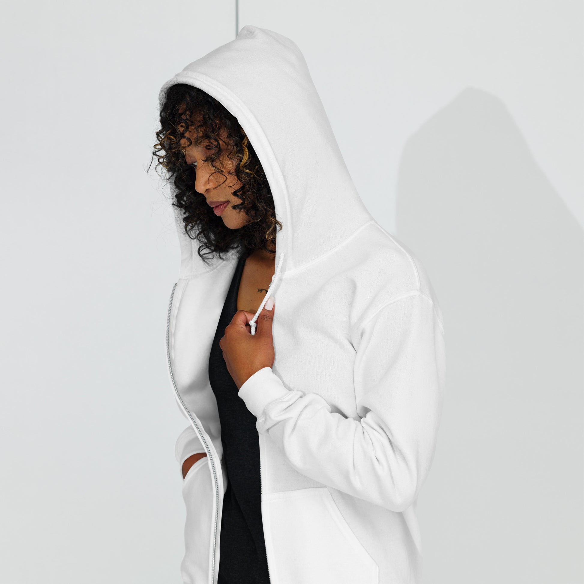 SOL Unisex Heavy Blend Zip Hoodie in White — front view