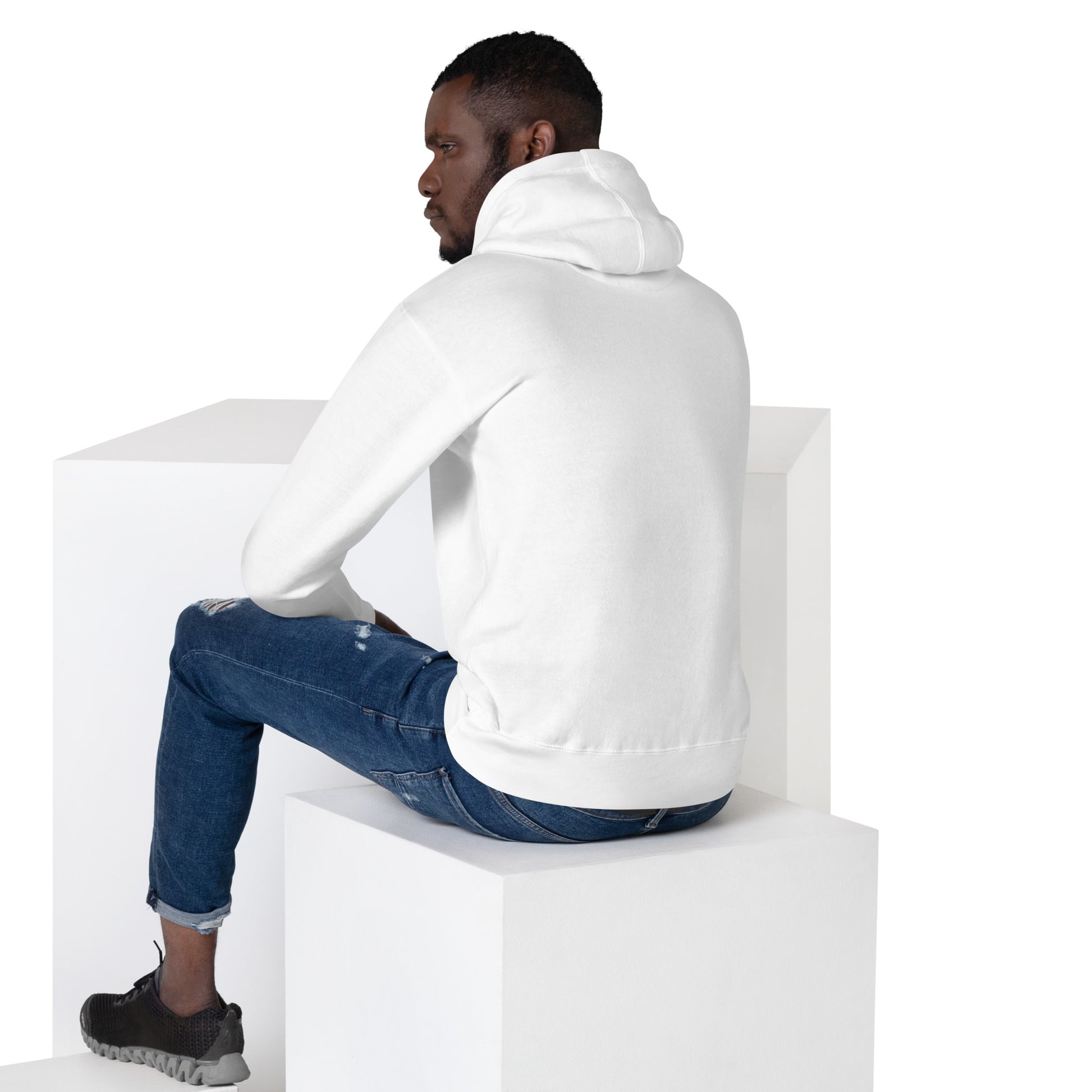 SOL Unisex Hoodie in White — back view