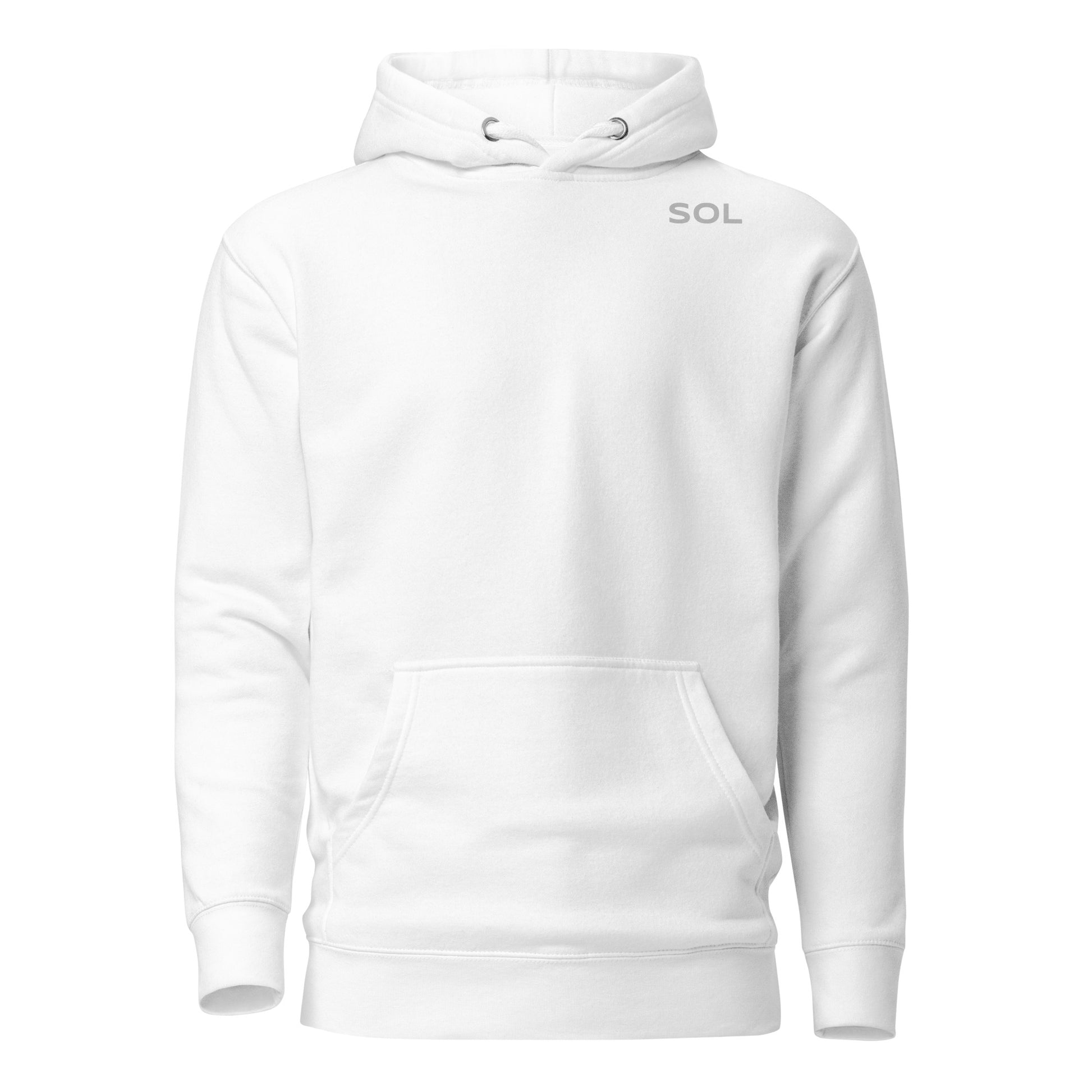 SOL Unisex Hoodie in White — front view