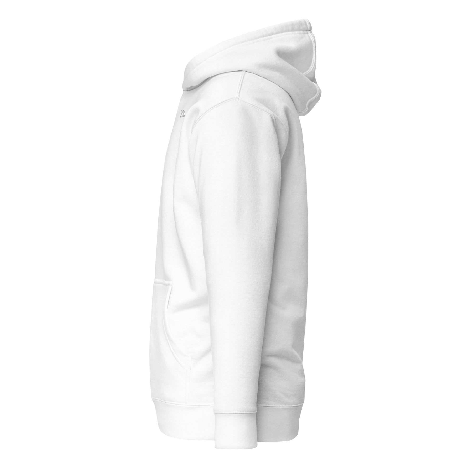 SOL Unisex Hoodie in White — left side view