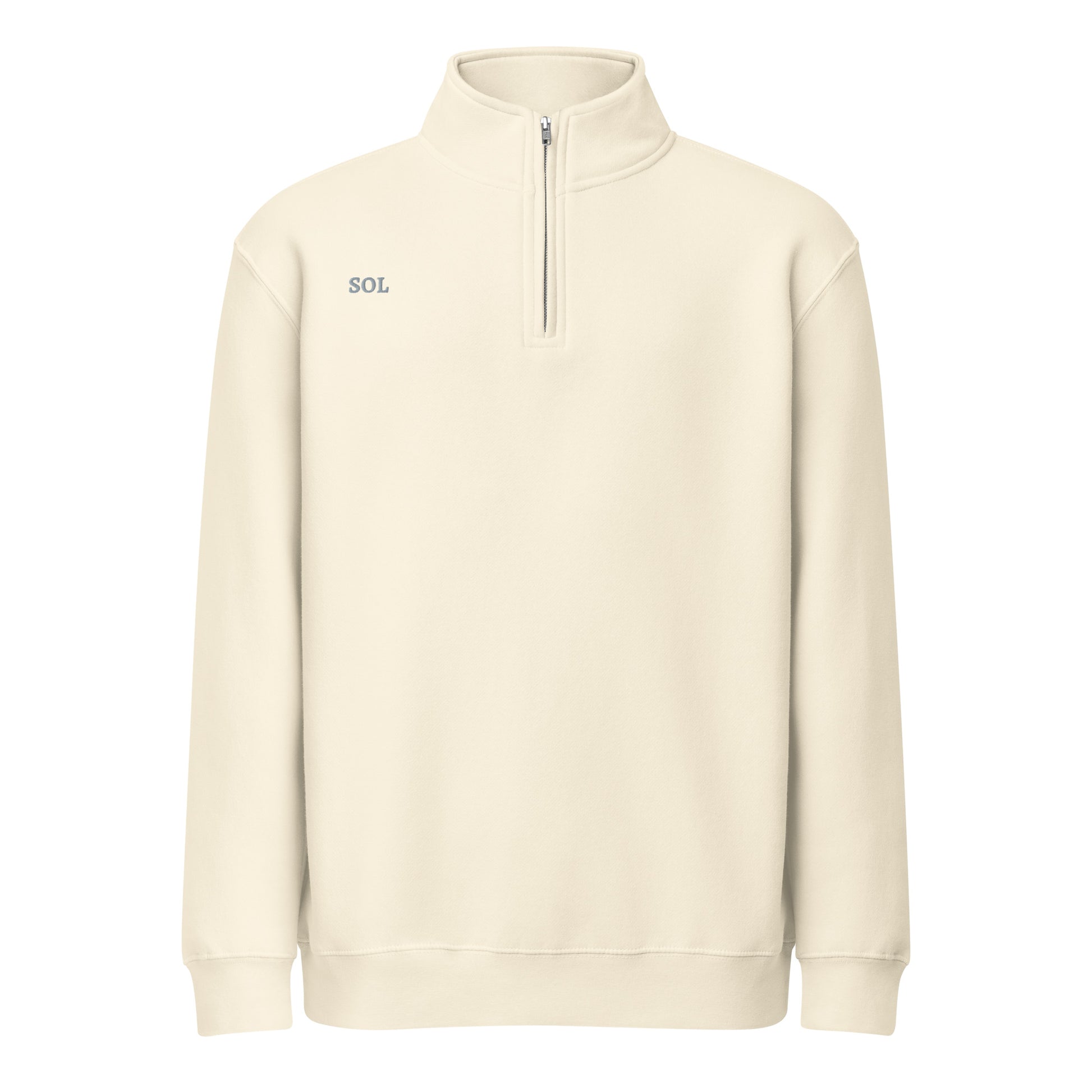 SOL Premium Quarter-Zip Sweatshirt in Sandshell — front view